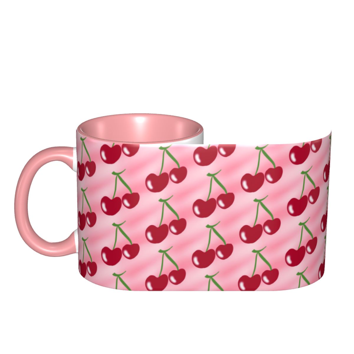 Coffee Tea Green - Cangkir Kopi Keramik Lucu Motif Ceri