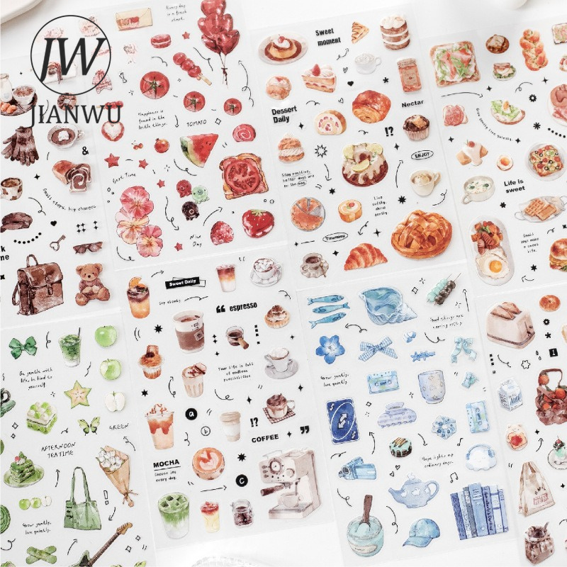 Coffee Tea Journal - JIANWU Stiker PET Kolase Bahan Lanskap