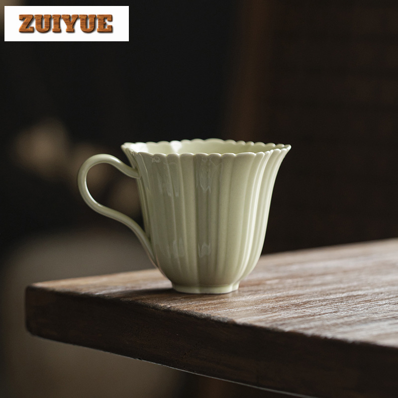 Coffee Tea Green - Cangkir kopi buatan tangan hijau Reed