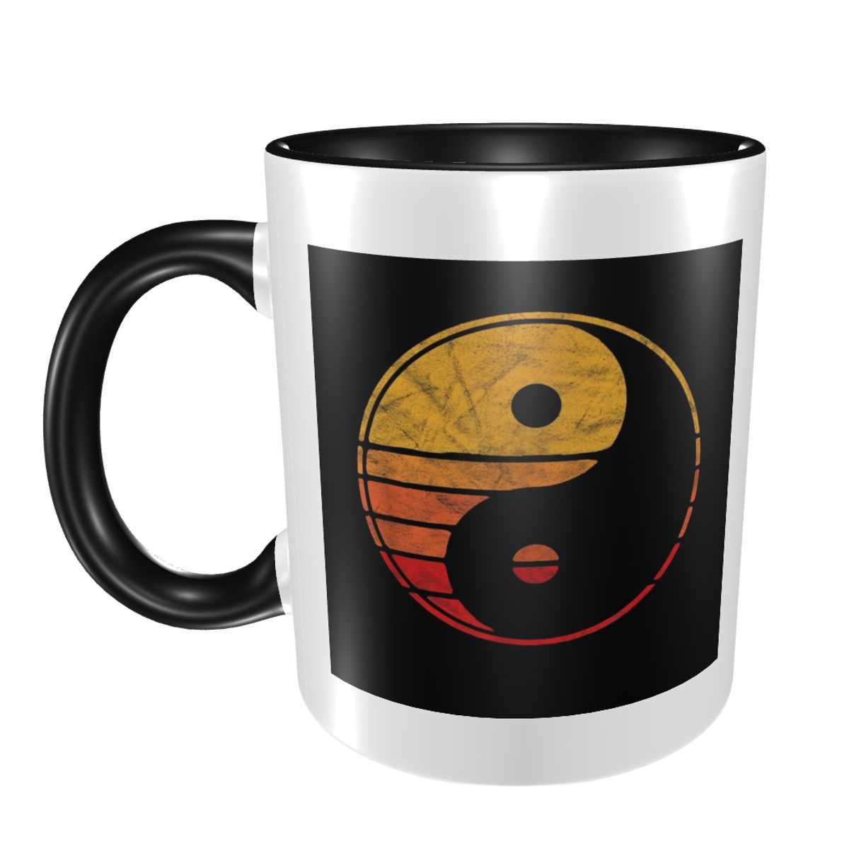 Coffee Tea Yin Yang - Mug Keramik Lucu Motif Yin Yang