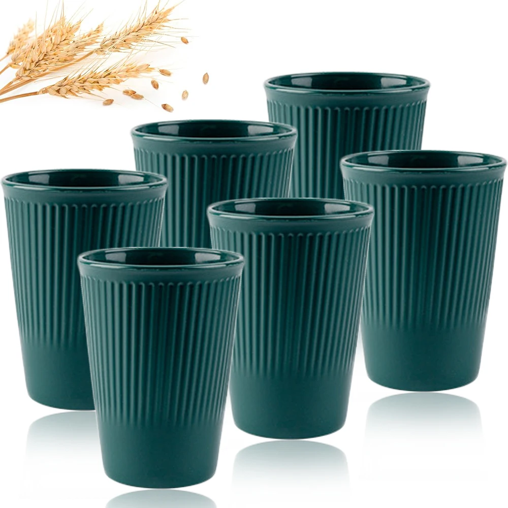 Coffee Tea Green - 6 buah cangkir sedotan gandum hijau