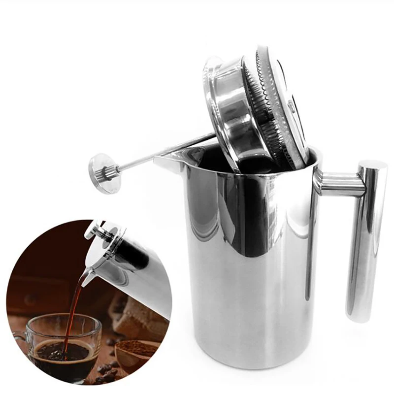 French Press Coffee & Tea - Pembuat Kopi French Press Berinsulasi Dinding