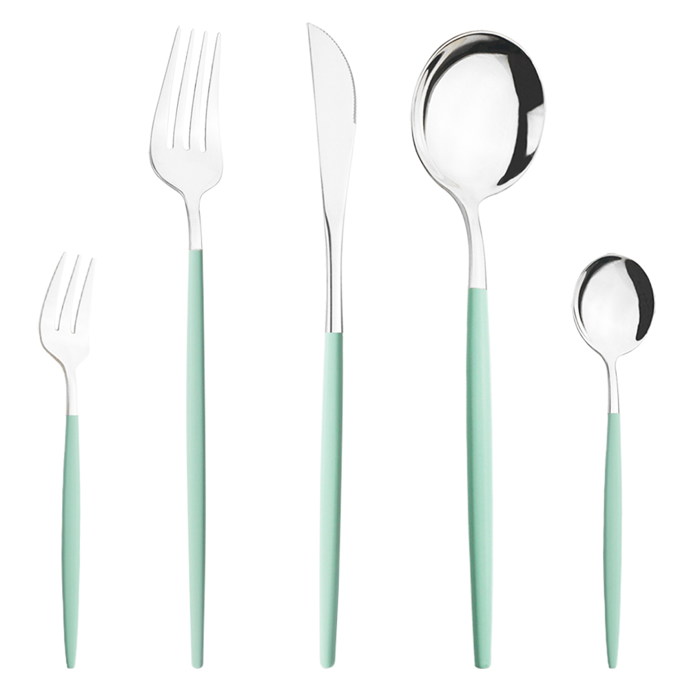 Coffee Tea Green - Silverware Set peralatan makan 5 buah/Set,