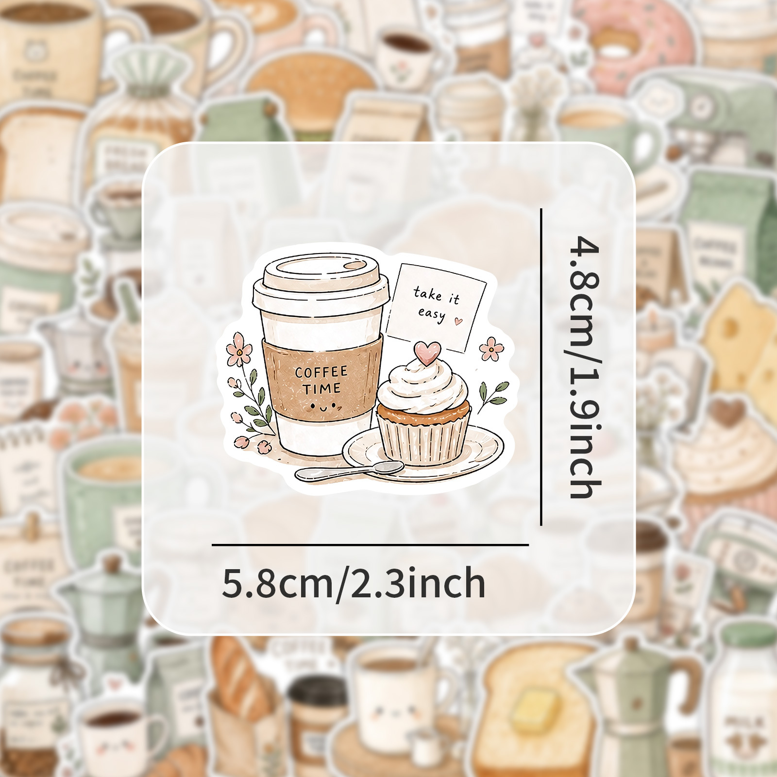 50-100 Buah Stiker Waktu Kopi  - Coffee Tea Journal ulasan dan harga