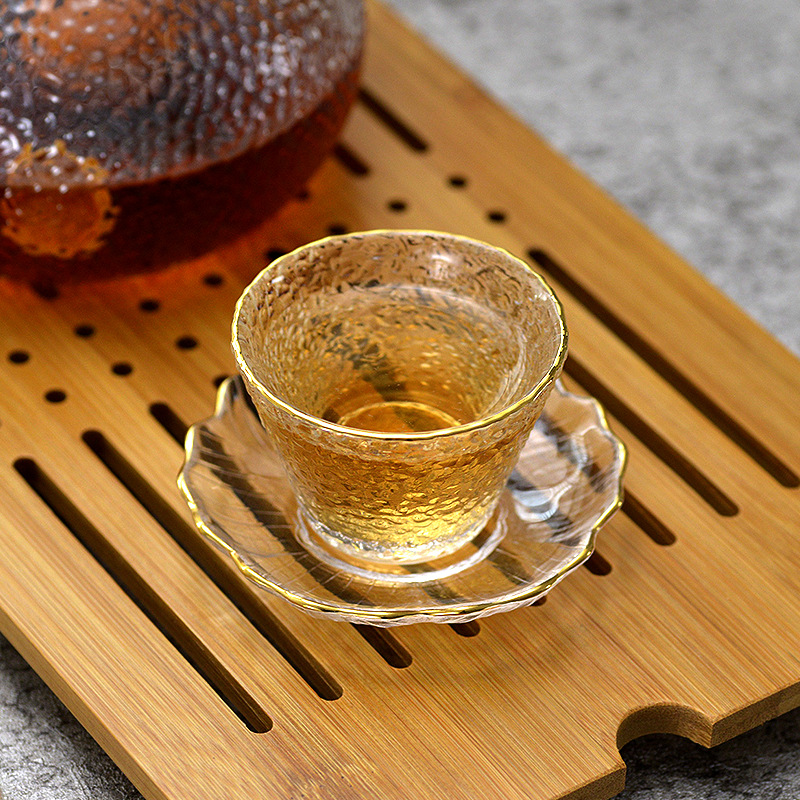 Cangkir Teh Kaca Emas dengan P - Coffee Tea Green ulasan dan harga