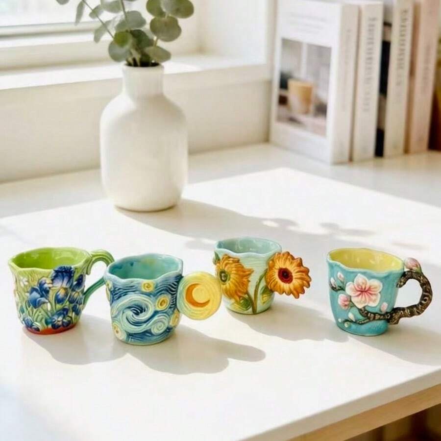 4 buah cangkir kopi keramik It - Coffee Tea Van ulasan dan harga