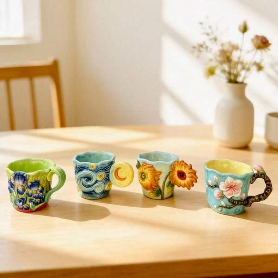 4 buah cangkir kopi keramik It - Coffee Tea Van ulasan dan harga