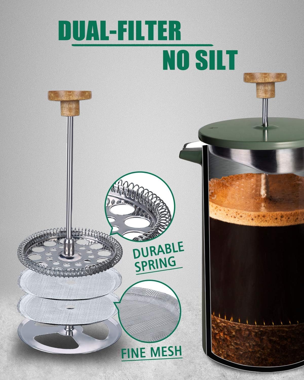 POLIVIAR 34 oz French Press Co - French Press Coffee & Tea ulasan dan harga