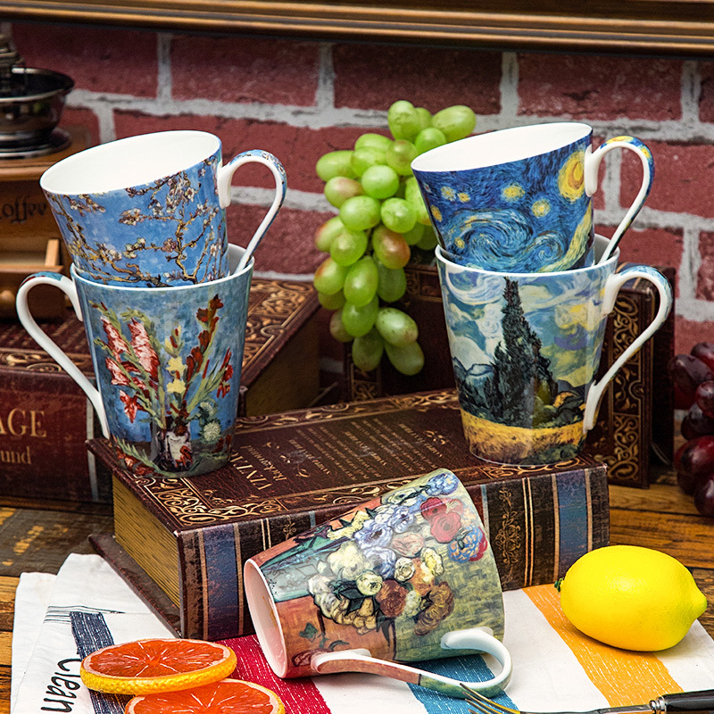 5 Buah Set Mug Seni Lukisan Mi - Coffee Tea Van ulasan dan harga