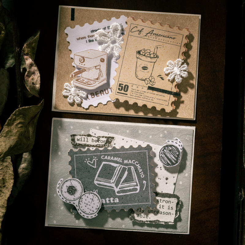 Stiker Kolase Kue Kopi Vintage - Coffee Tea Journal ulasan dan harga